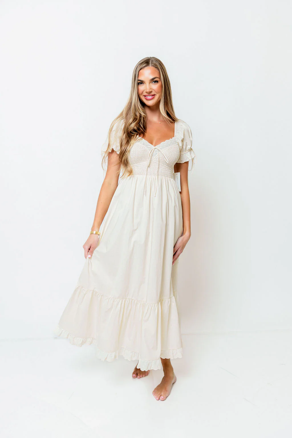 Holdyn 100% Cotton Maxi Dress in Cream - Inclusive Sizing *7/14 PRE-ORDER*