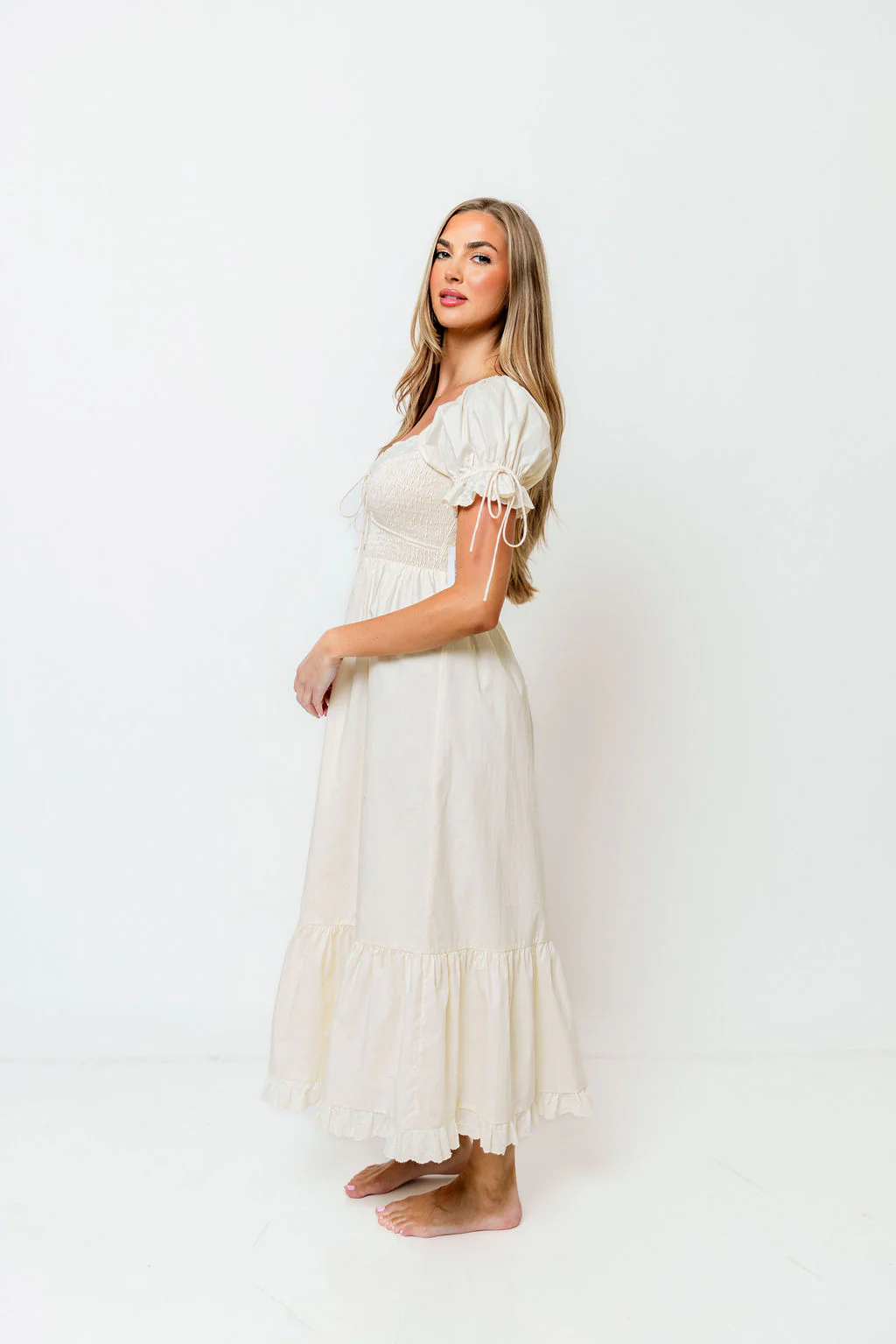 Holdyn 100% Cotton Maxi Dress in Cream - Inclusive Sizing *7/14 PRE-ORDER* - Image 2