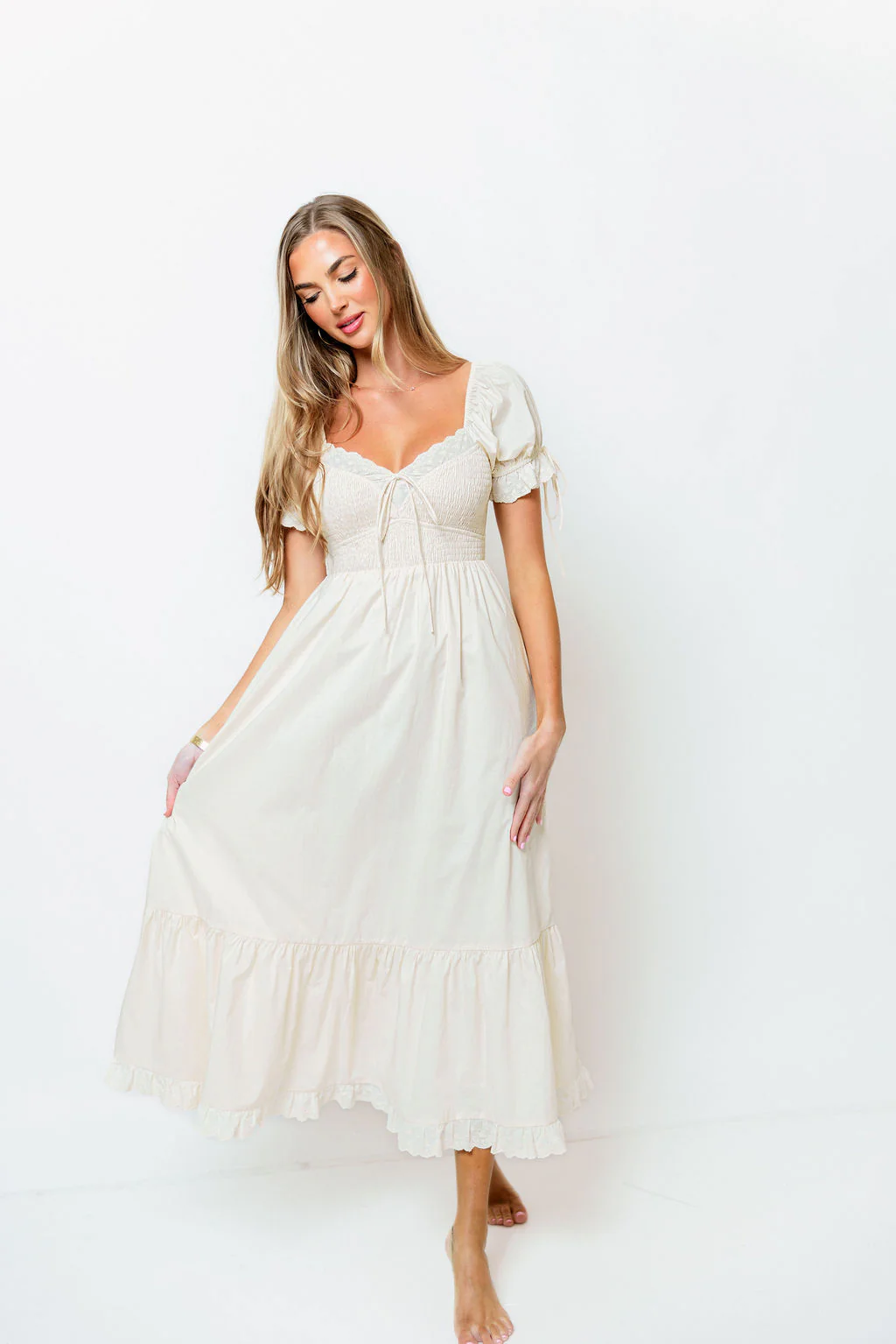 Holdyn 100% Cotton Maxi Dress in Cream - Inclusive Sizing *7/14 PRE-ORDER* - Image 5