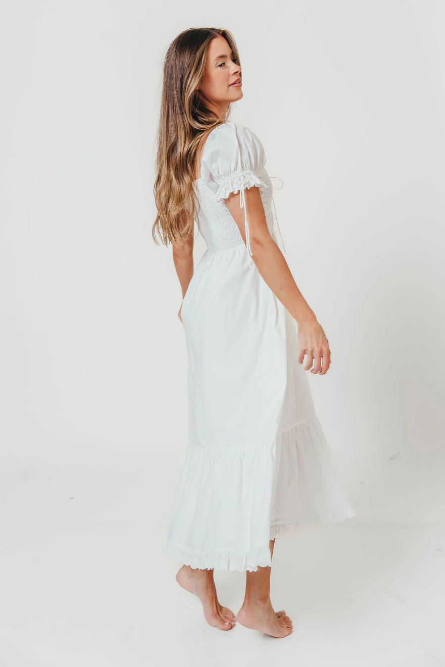 Holdyn 100% Cotton Maxi Dress in Off-White - Inclusive Sizing - Image 5