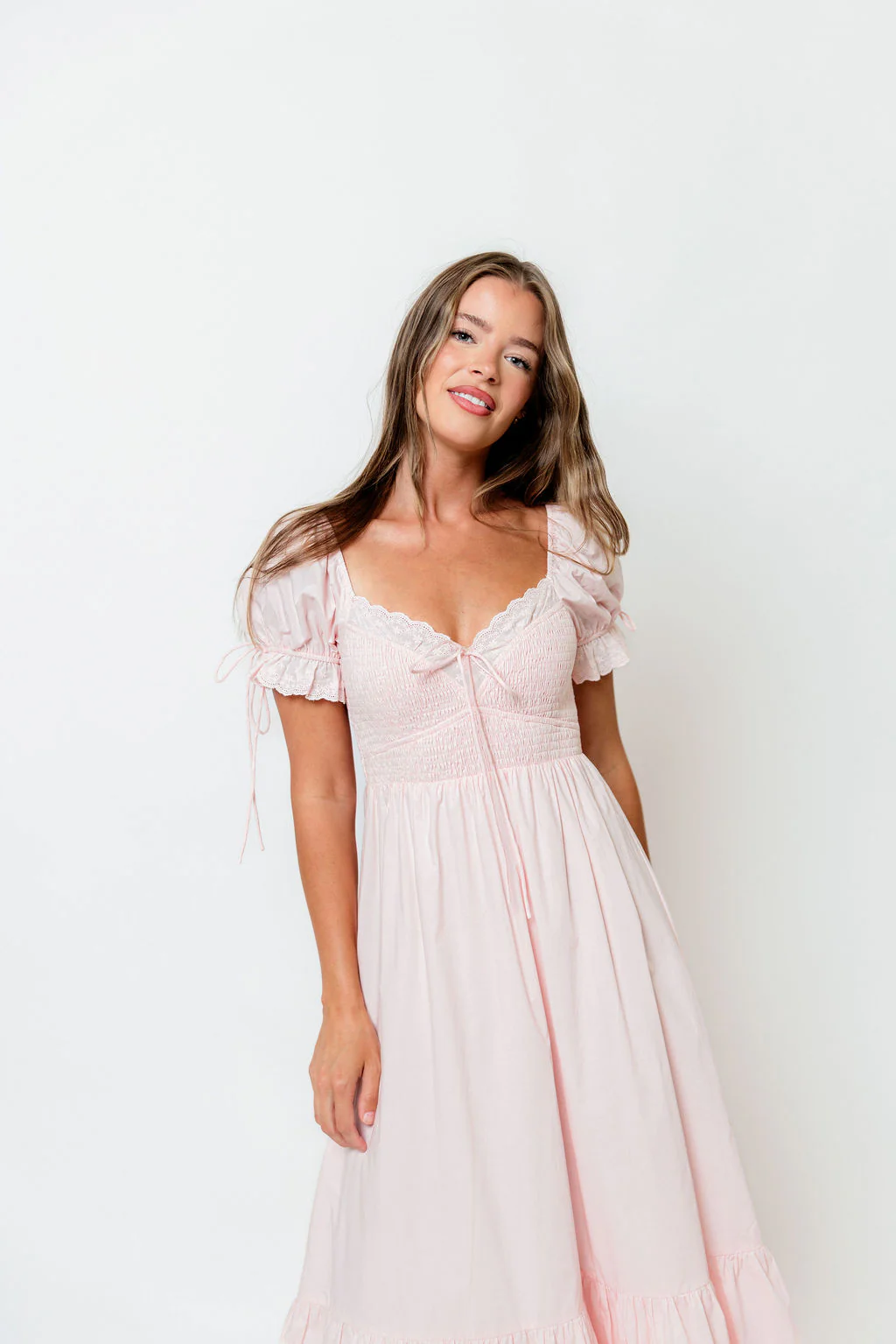 Holdyn 100% Cotton Maxi Dress in Pale Pink - Inclusive Sizing - Image 5