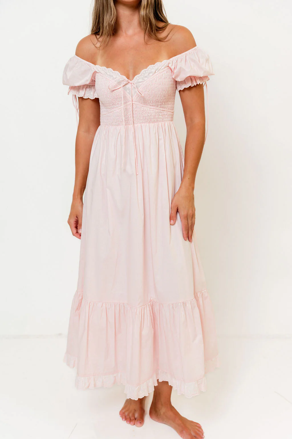 Holdyn 100% Cotton Maxi Dress in Pale Pink - Inclusive Sizing - Image 7