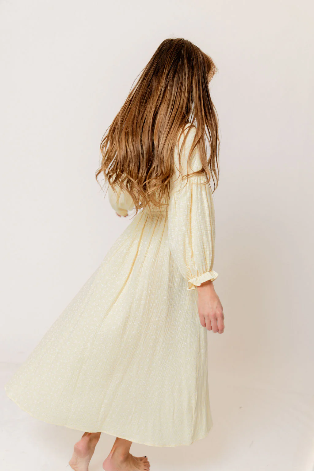 Hunter 100% Cotton Midi Dress in Custard Foliage - Bump Friendly - Image 13