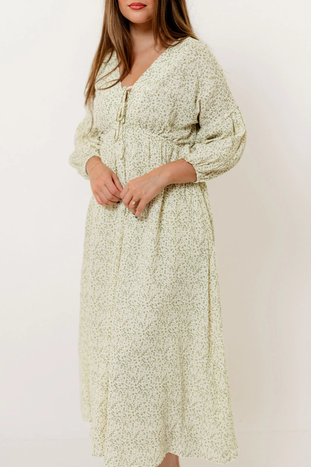 Hunter 100% Cotton Midi Dress in Ditsy - Bump Friendly - Image 21