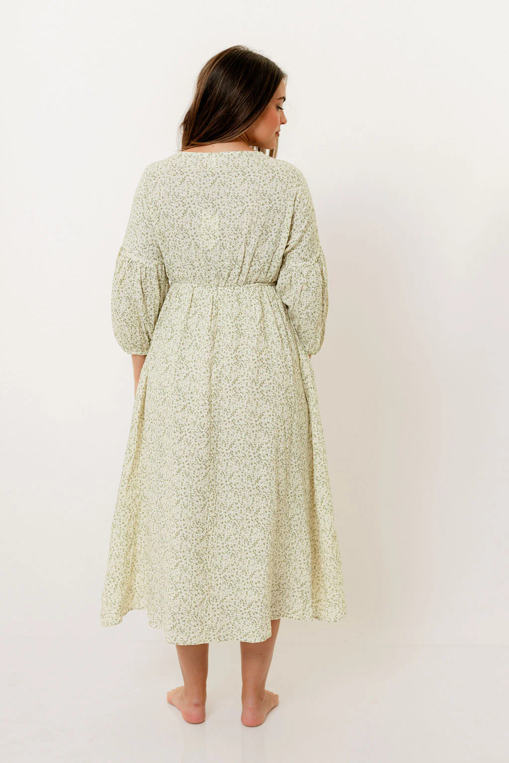 Hunter 100% Cotton Midi Dress in Ditsy - Bump Friendly - Image 22