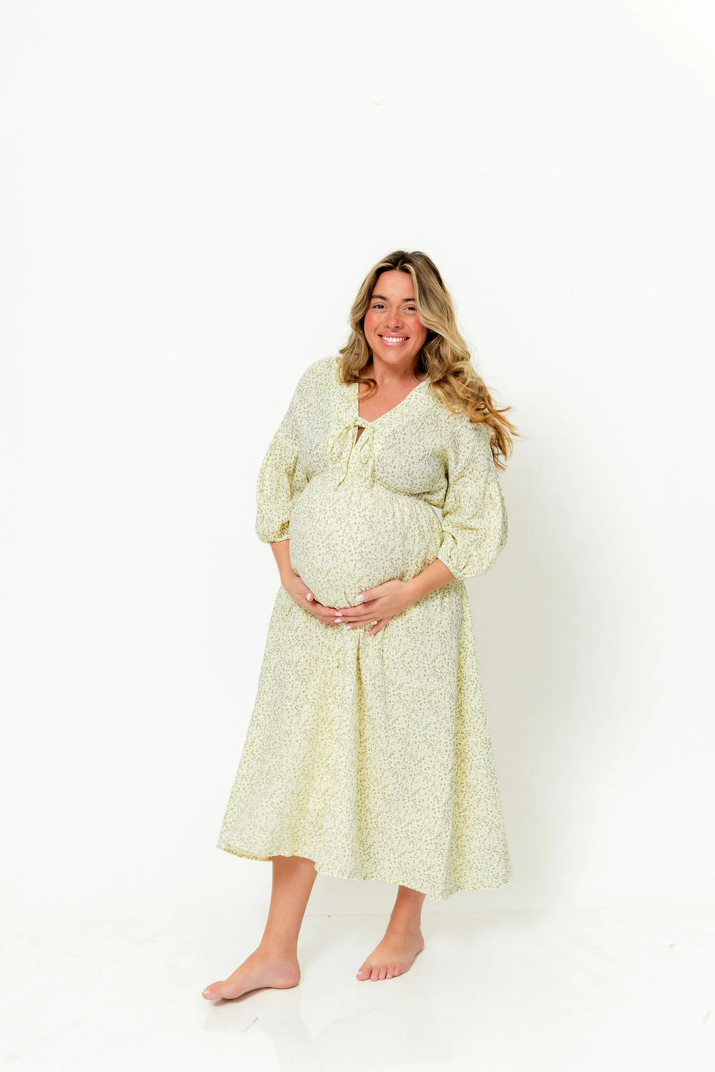 Hunter 100% Cotton Midi Dress in Ditsy - Bump Friendly - Image 23