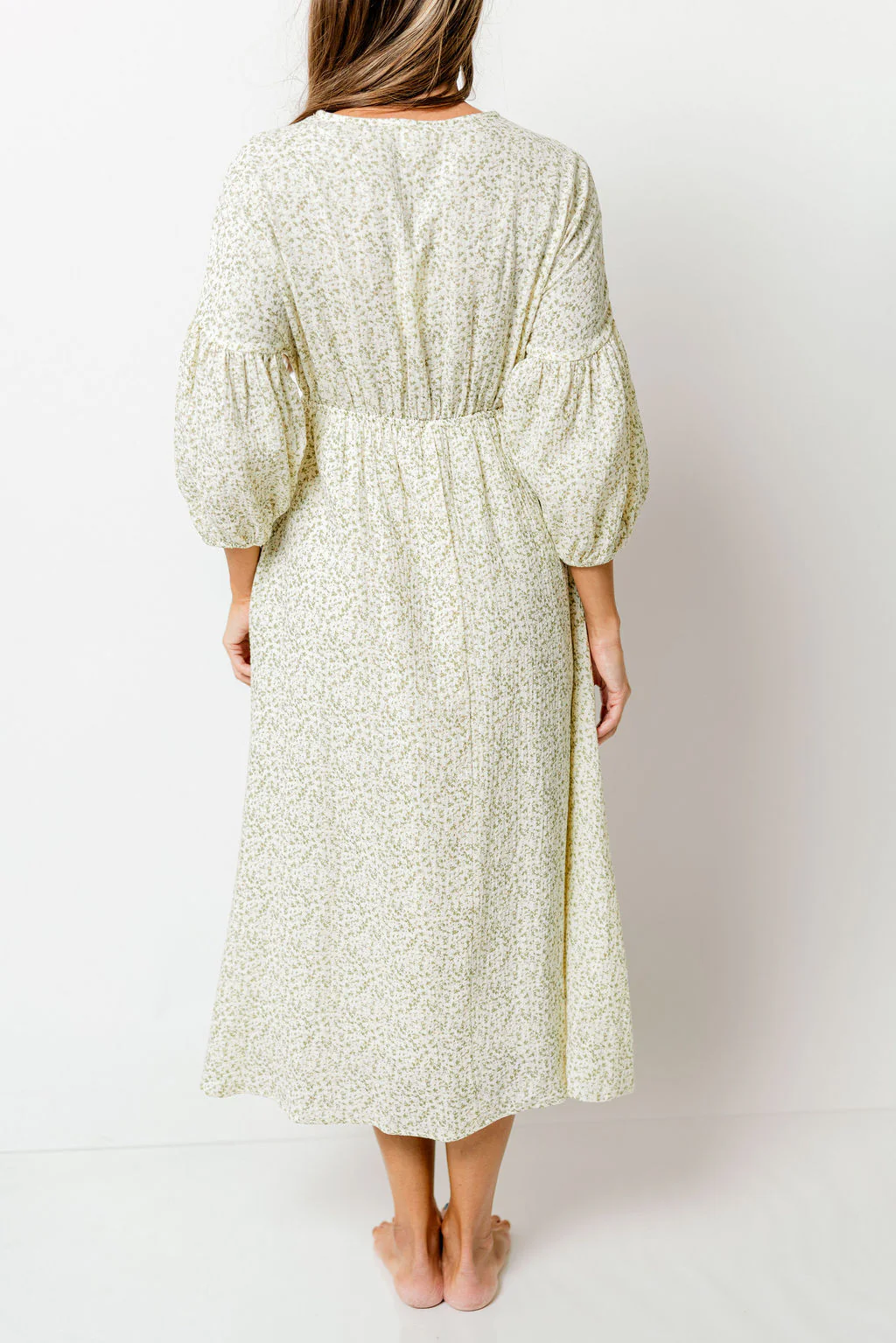 Hunter 100% Cotton Midi Dress in Ditsy - Bump Friendly - Image 8