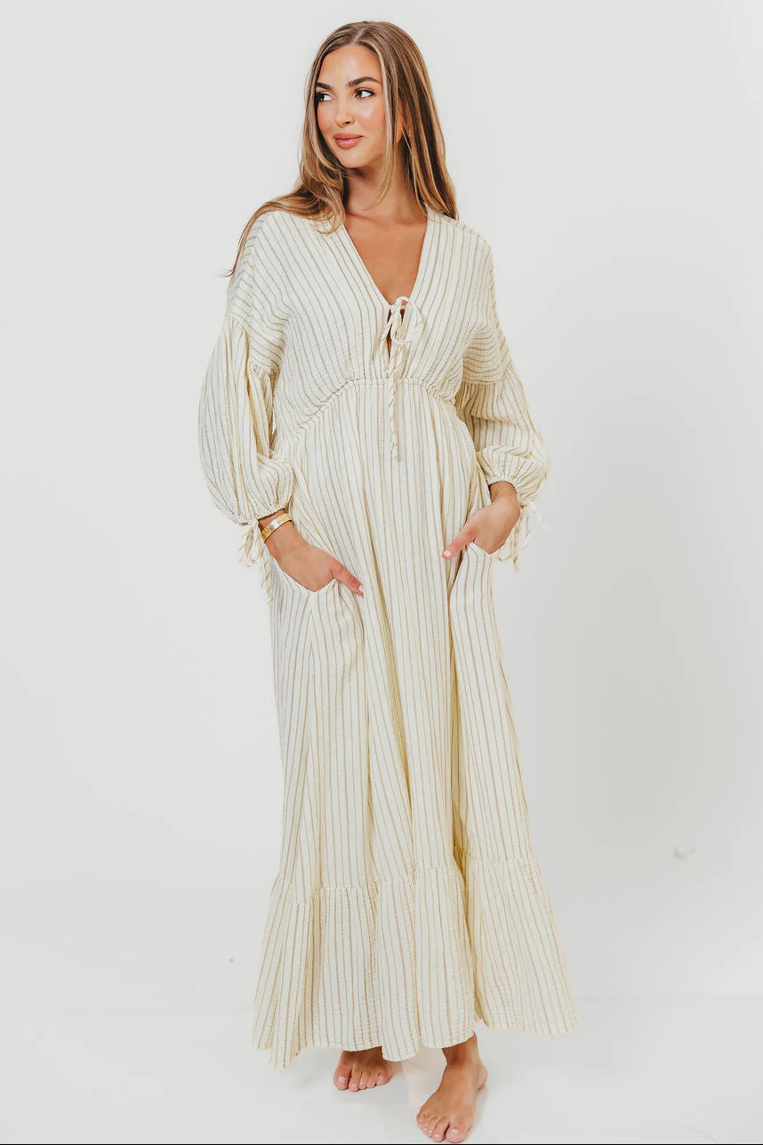 Hunter 100% Cotton Midi Dress in Off-White - Bump Friendly & Inclusive Sizing - Image 2