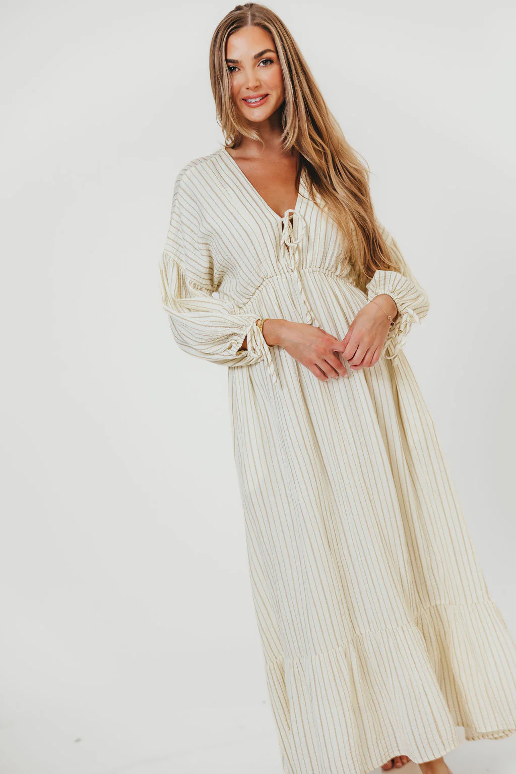Hunter 100% Cotton Midi Dress in Off-White - Bump Friendly & Inclusive Sizing - Image 8