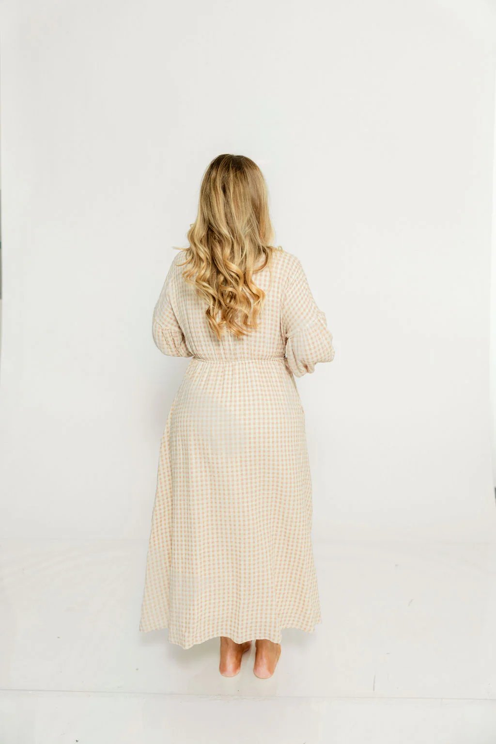 Hunter 100% Cotton Midi Dress in Rose Plaid (Lined) - Bump Friendly - Image 12