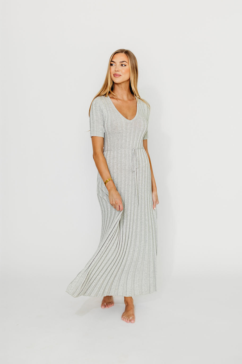 Oakley Ribbed Maxi Dress in Heather Grey -Bump Friendly *Final-Sale* - Image 15