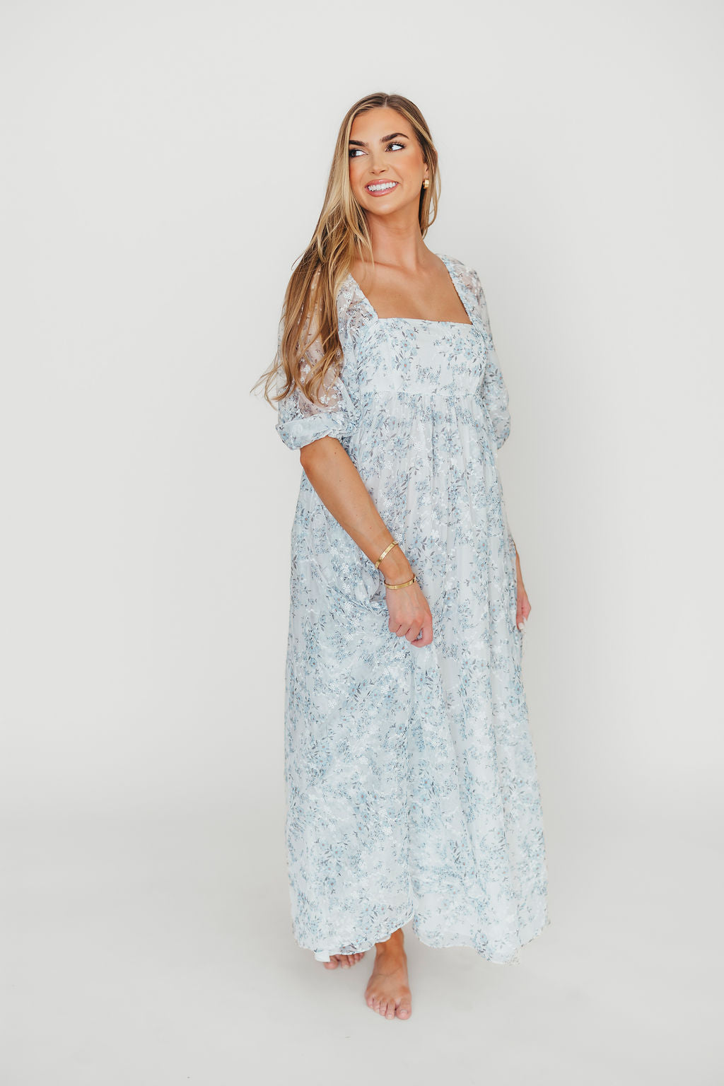 Mona Maxi Dress in Blue/White - Bump Friendly & Inclusive Sizing - Image 46