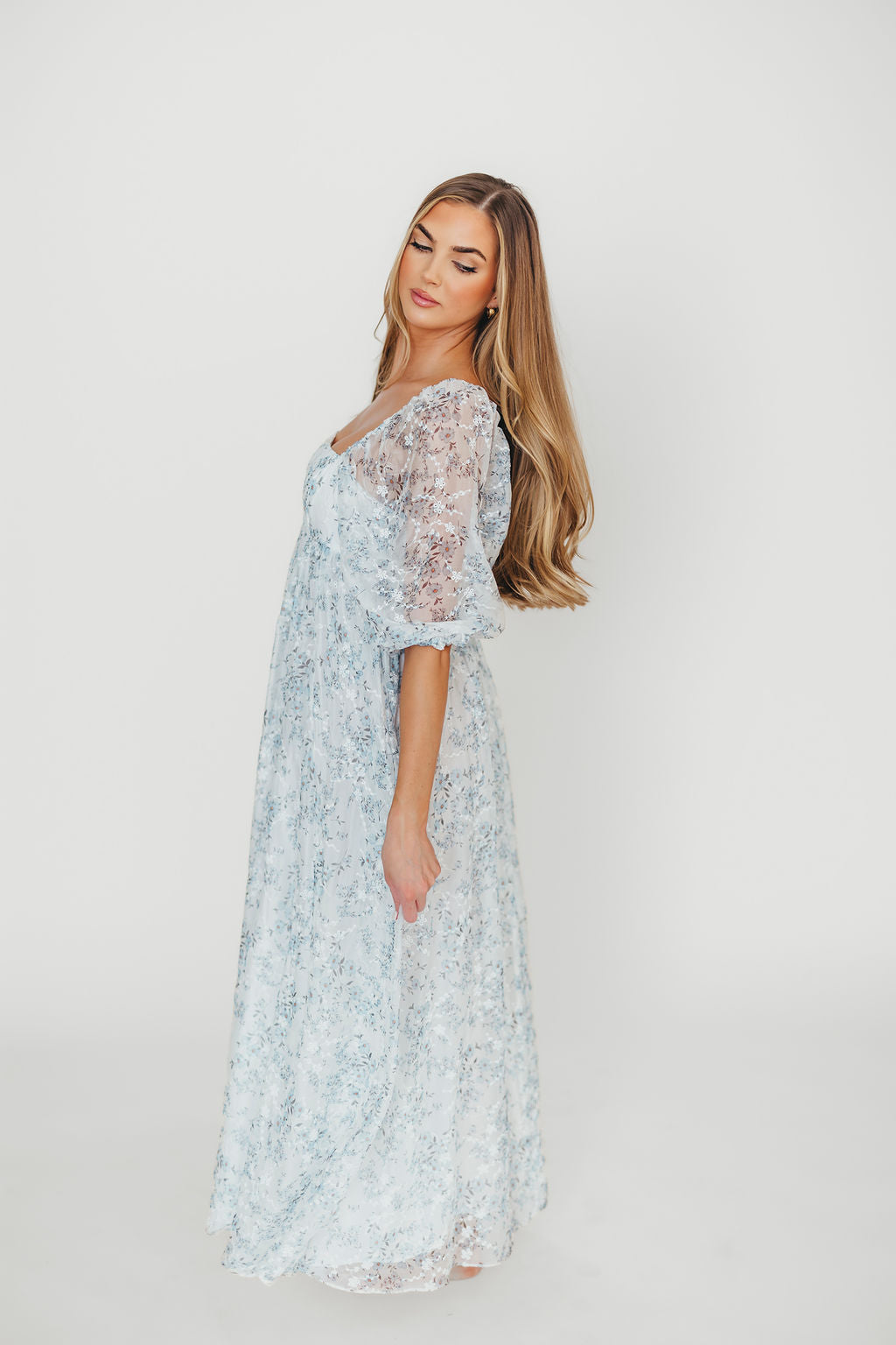 Mona Maxi Dress in Blue/White - Bump Friendly & Inclusive Sizing - Image 47