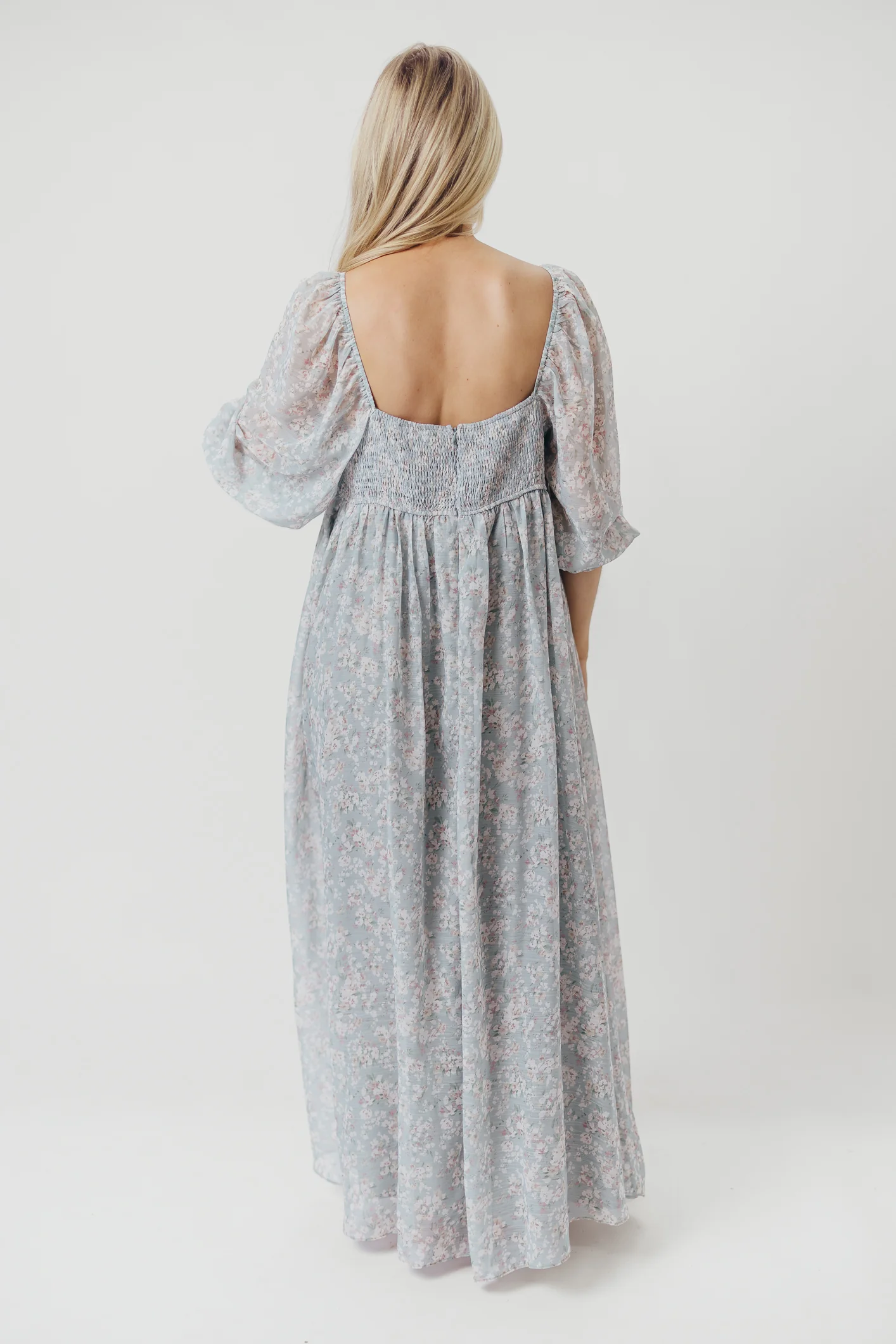 Mona Maxi Dress with Smocking in Sage Green Floral - Bump Friendly - Image 50