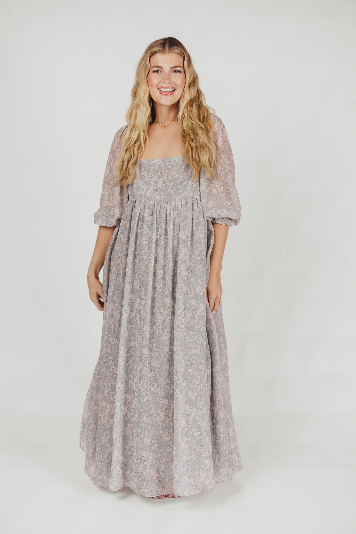 Mona Maxi Dress with Smocking in Sage Green Floral - Bump Friendly - Image 7