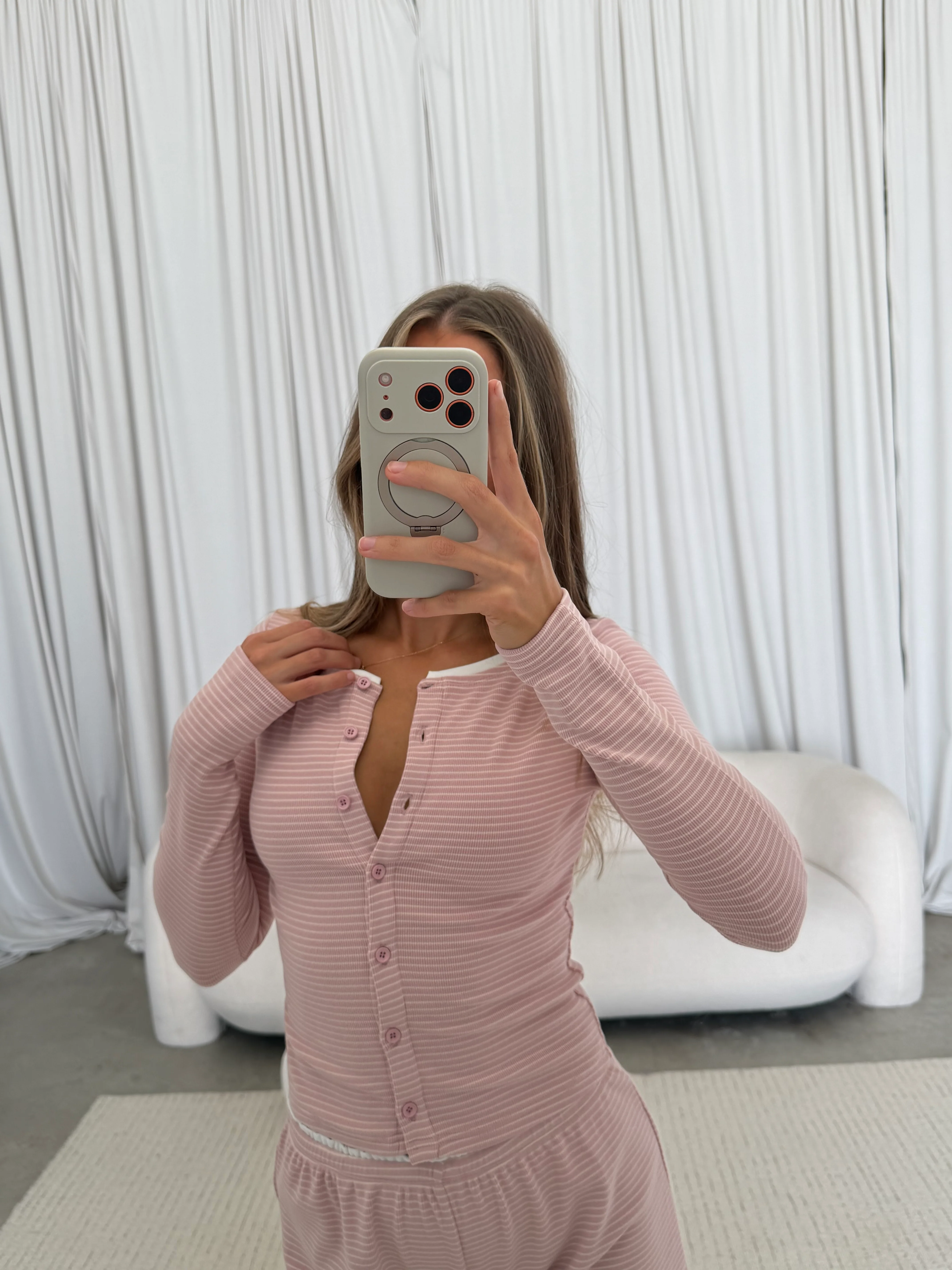 Jordan Striped Set in Dusty Pink - Image 9