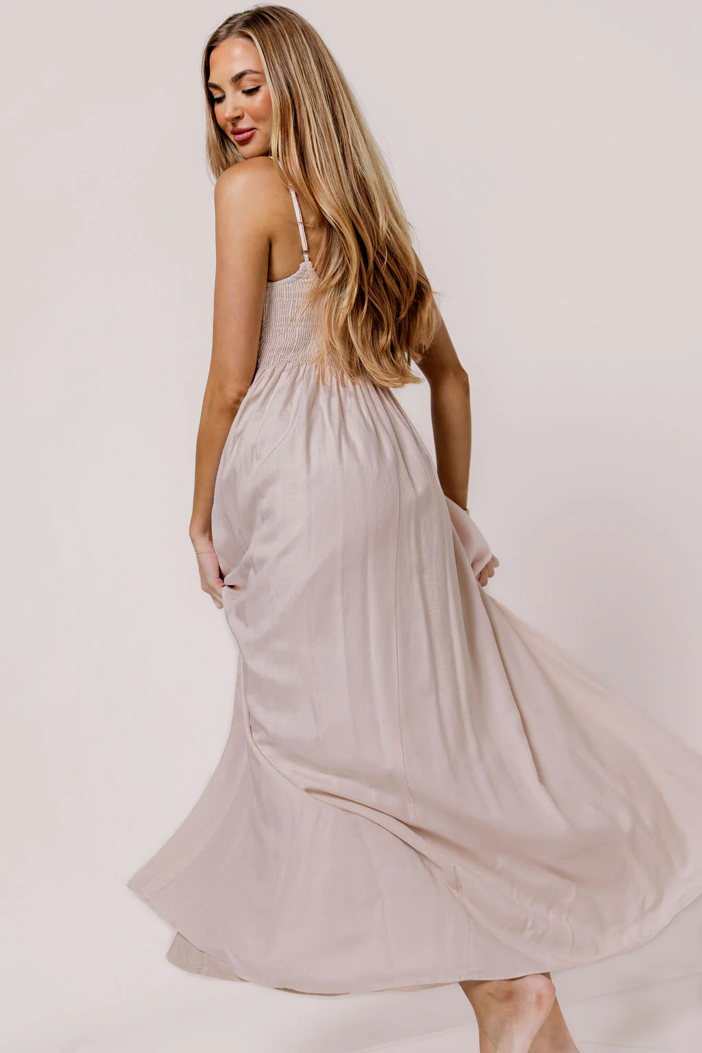 Josefina Smocked Maxi Dress in Pink - Bump Friendly - Image 10