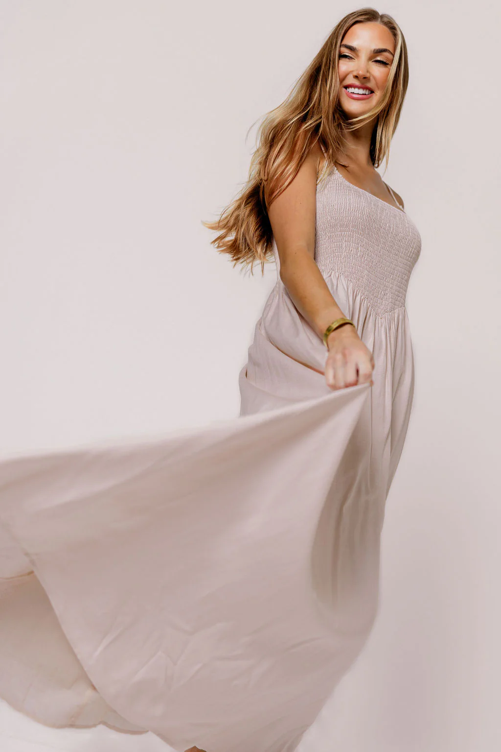 Josefina Smocked Maxi Dress in Pink - Bump Friendly - Image 7