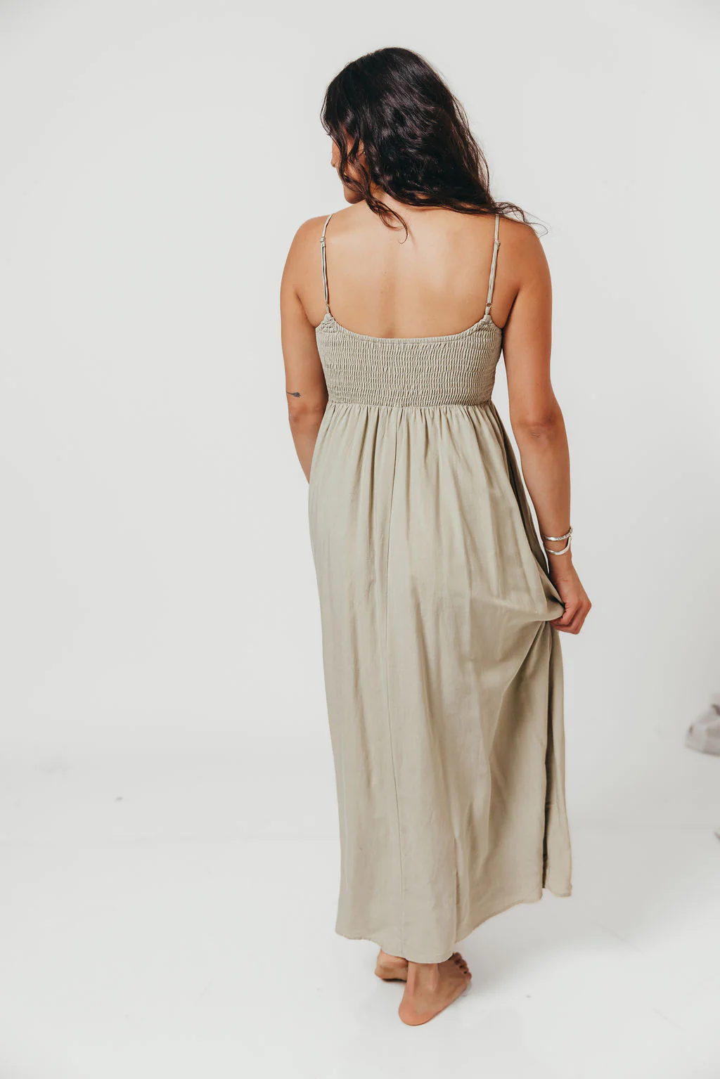 Josefina Smocked Maxi Dress in Sage - Bump Friendly - Image 8