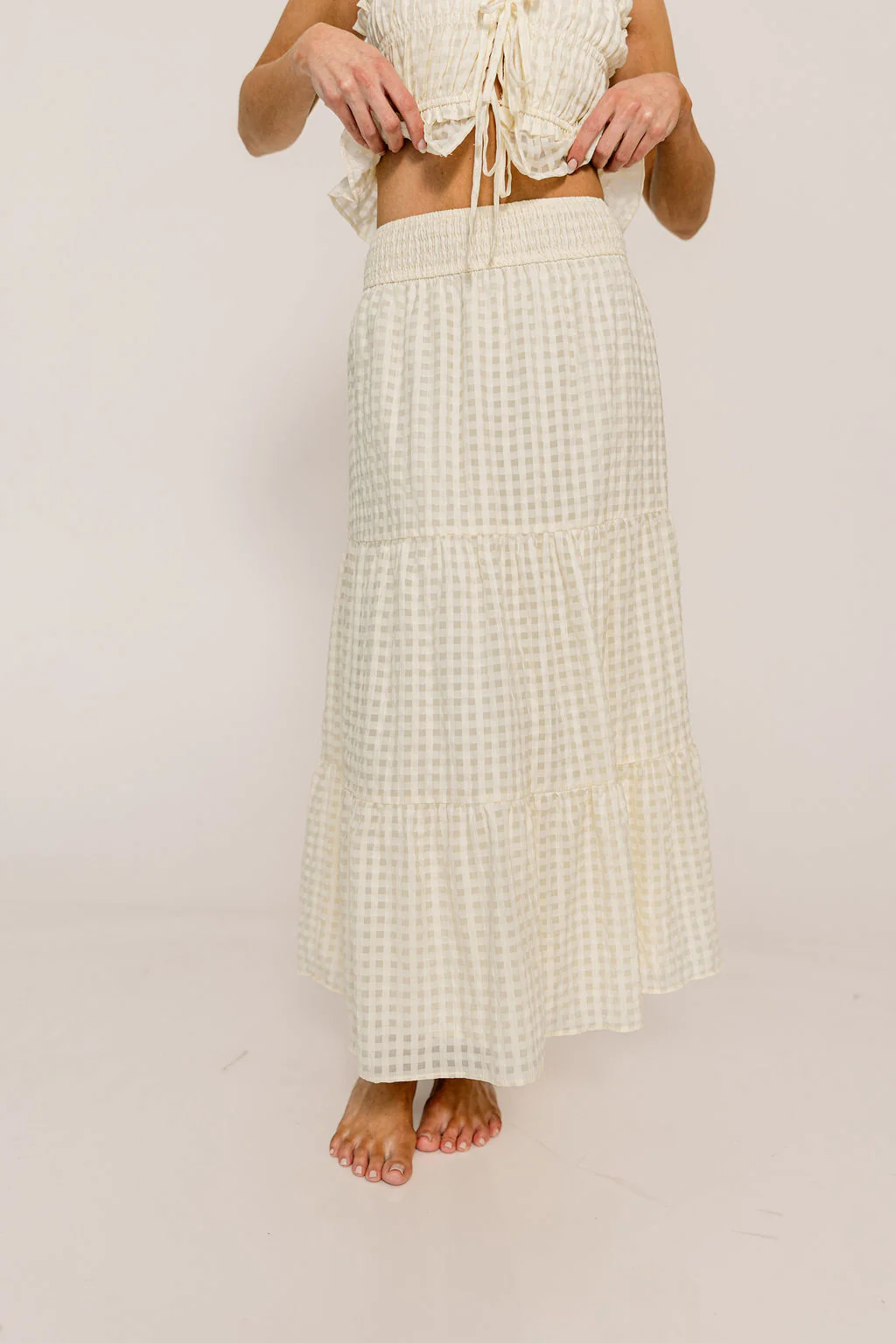 Lorelai Checkered Texture Set in Cream - Image 6