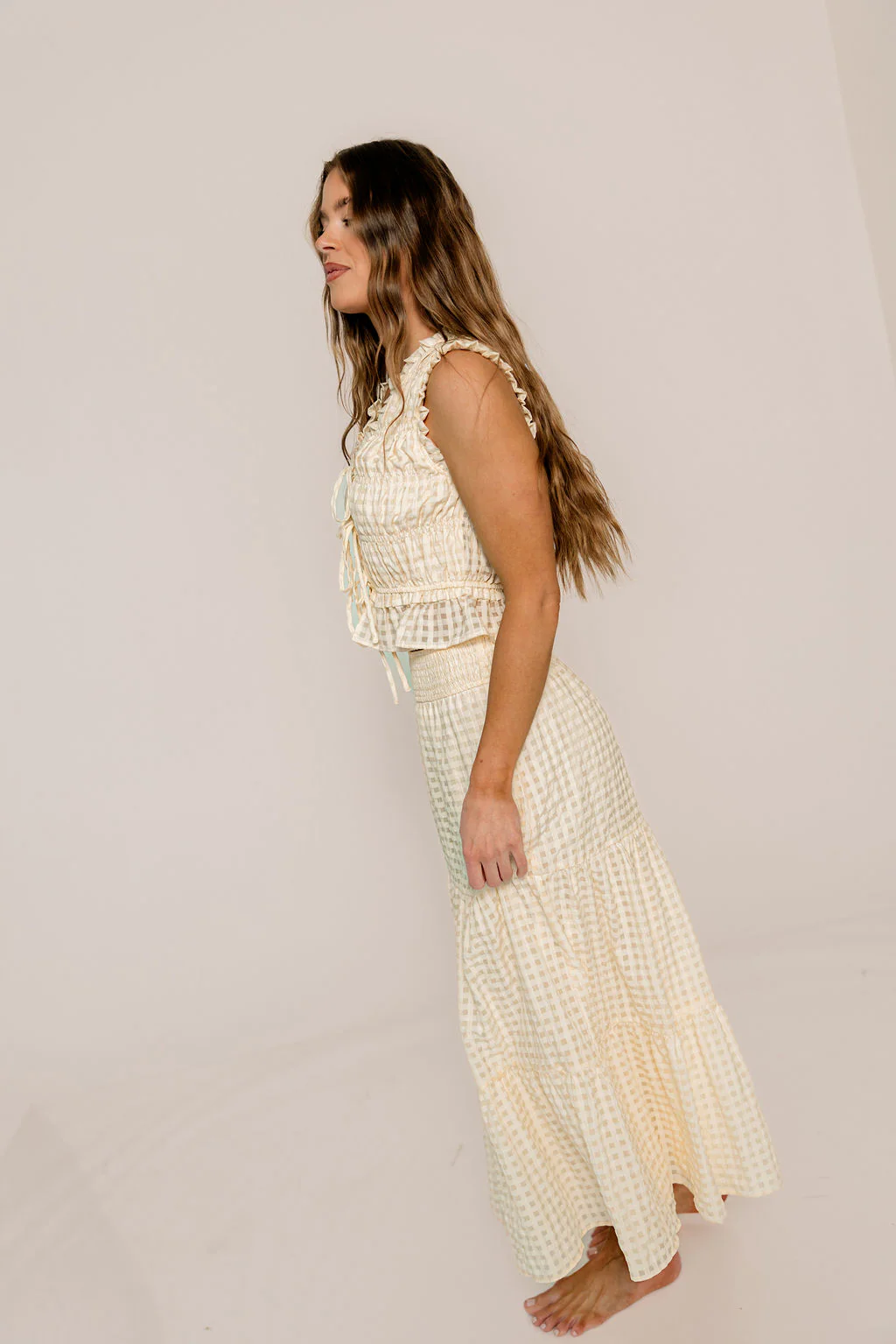 Lorelai Checkered Texture Set in Cream - Image 8
