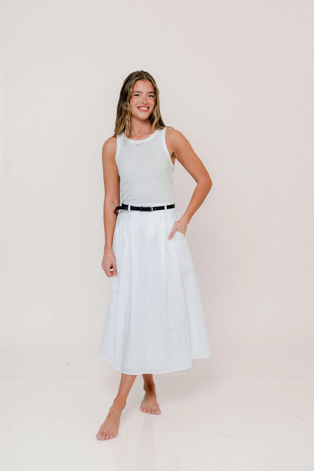 Julianne 100% Organic Cotton Tank in White - Image 12
