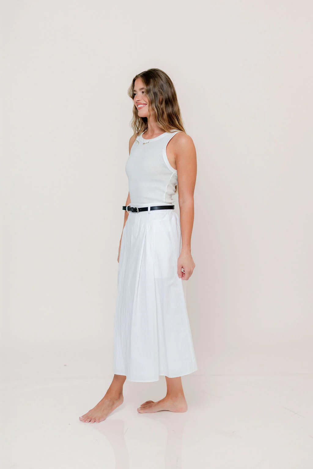 Julianne 100% Organic Cotton Tank in White - Image 13