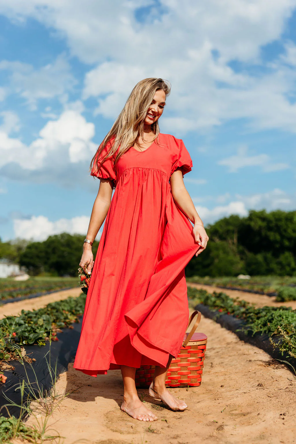 Louve Maxi Dress in Red - Bump Friendly - Image 4