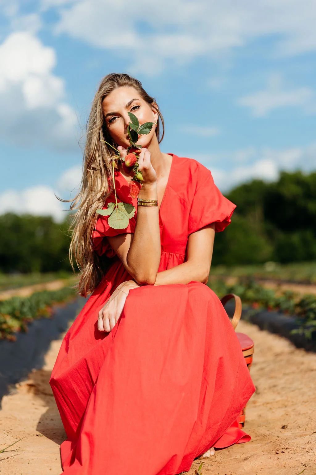 Louve Maxi Dress in Red - Bump Friendly - Image 5