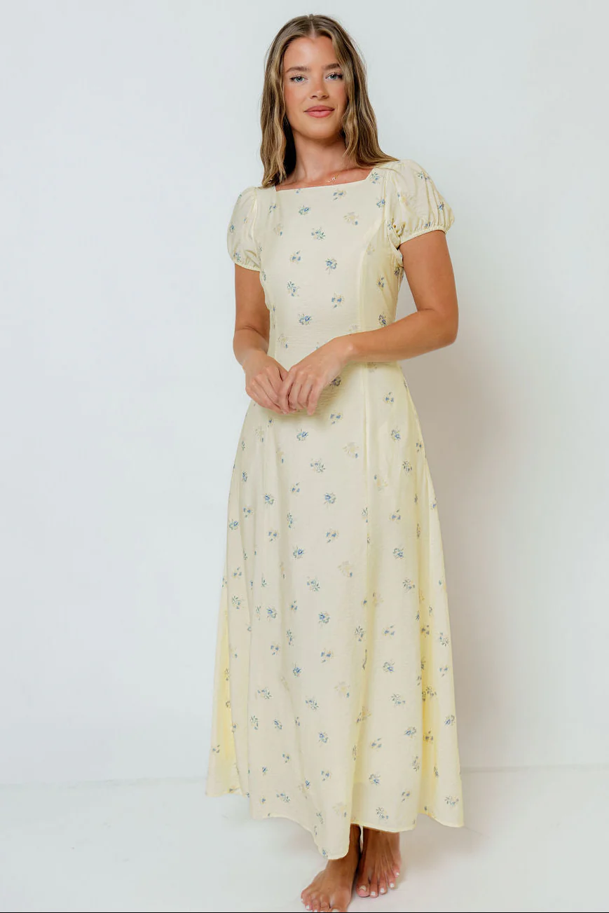Kameron Midi Dress in Banana - Image 2