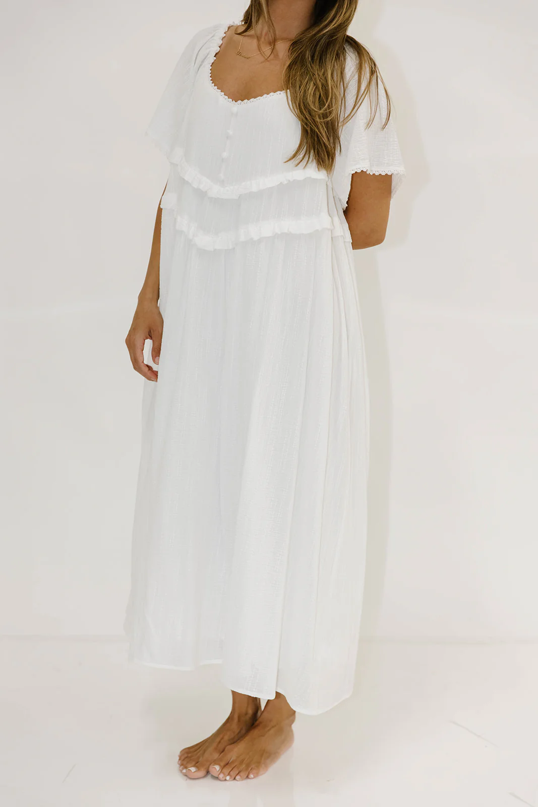 Kelli Maxi Dress in Off-White - Bump Friendly - Image 19