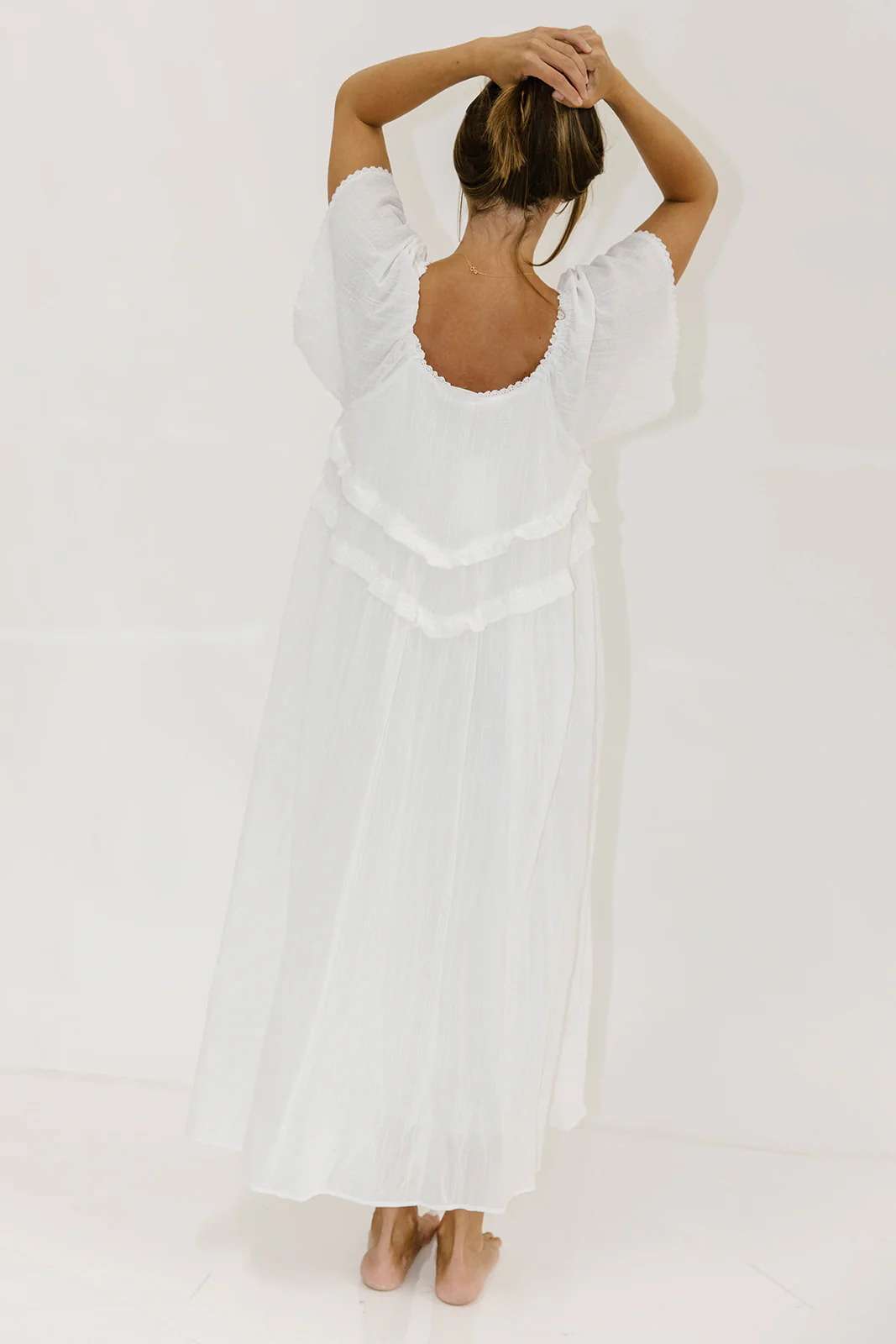 Kelli Maxi Dress in Off-White - Bump Friendly - Image 21