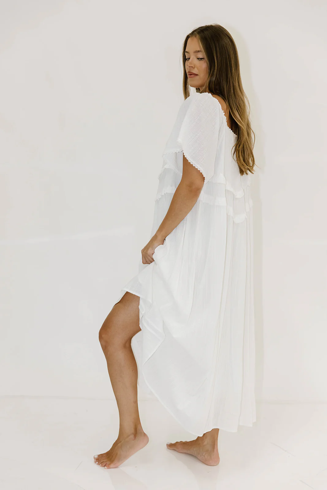 Kelli Maxi Dress in Off-White - Bump Friendly - Image 22