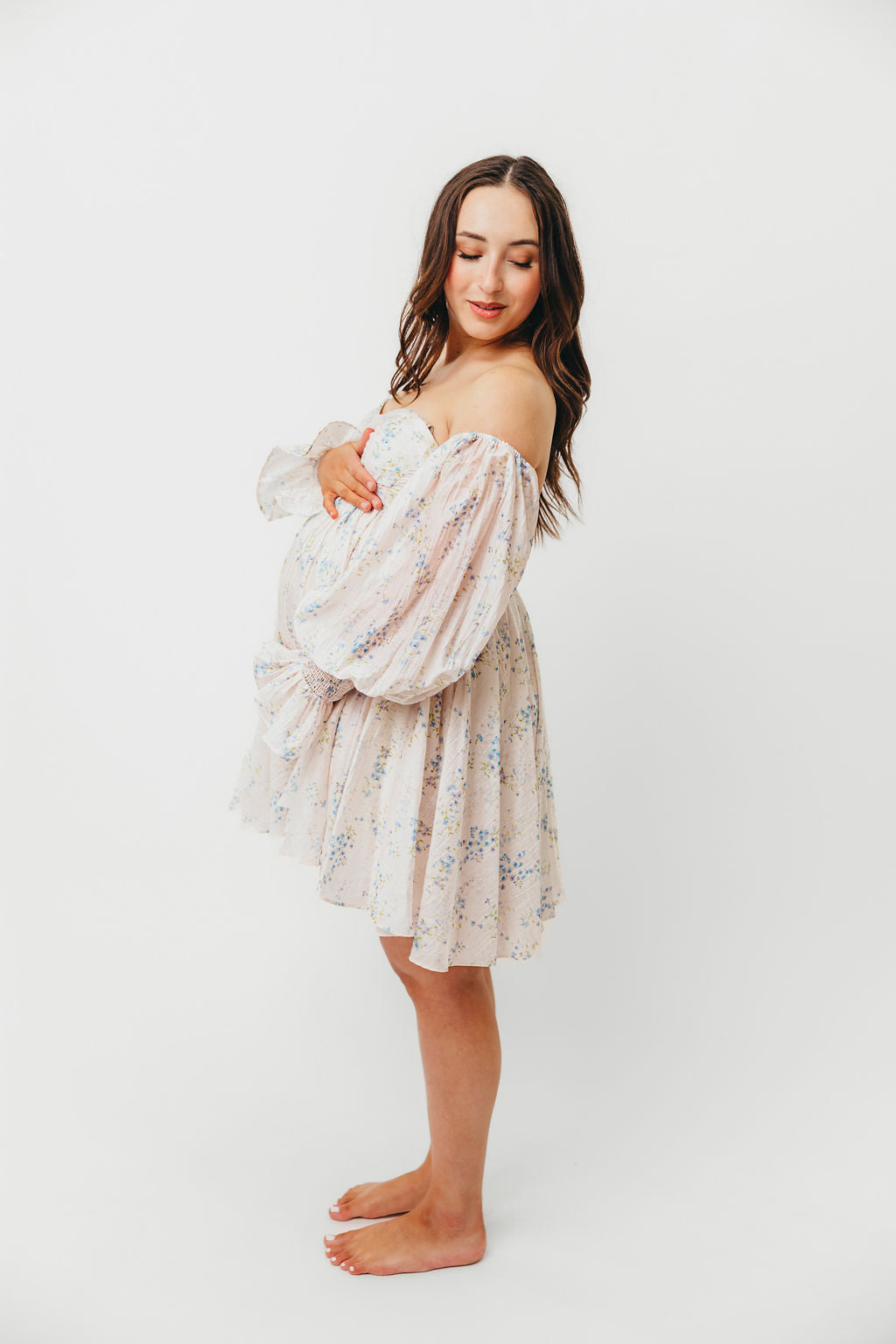 Kennedy Floral Mini Dress in Blue- Bump Friendly *Final-Sale* - Image 17