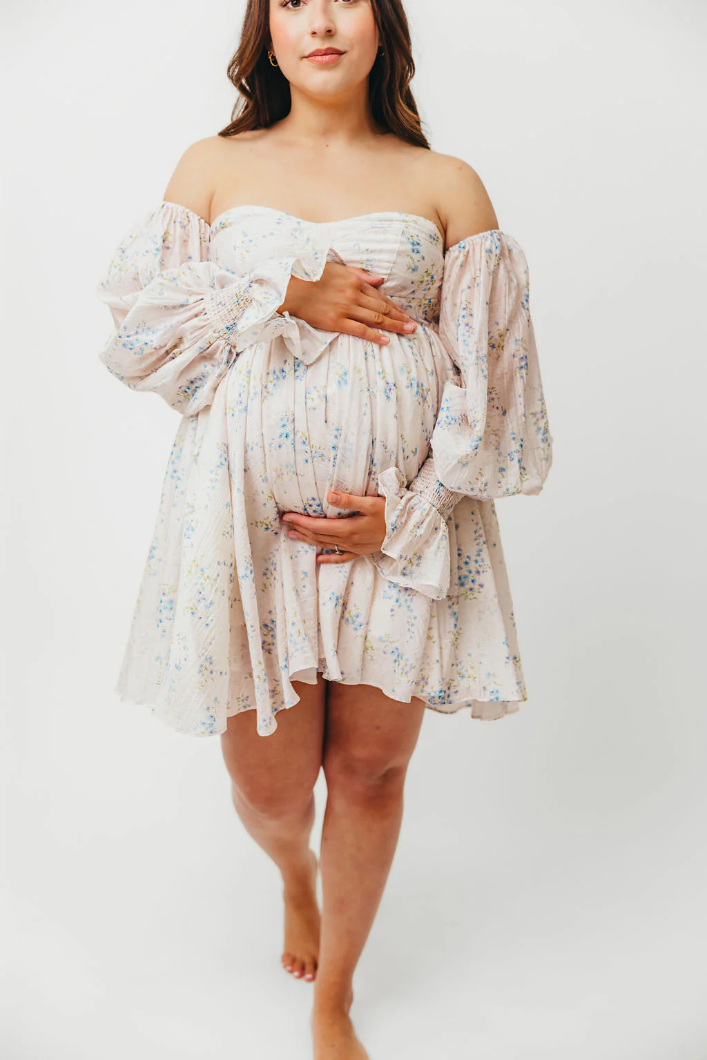 Kennedy Floral Mini Dress in Blue- Bump Friendly *Final-Sale* - Image 19