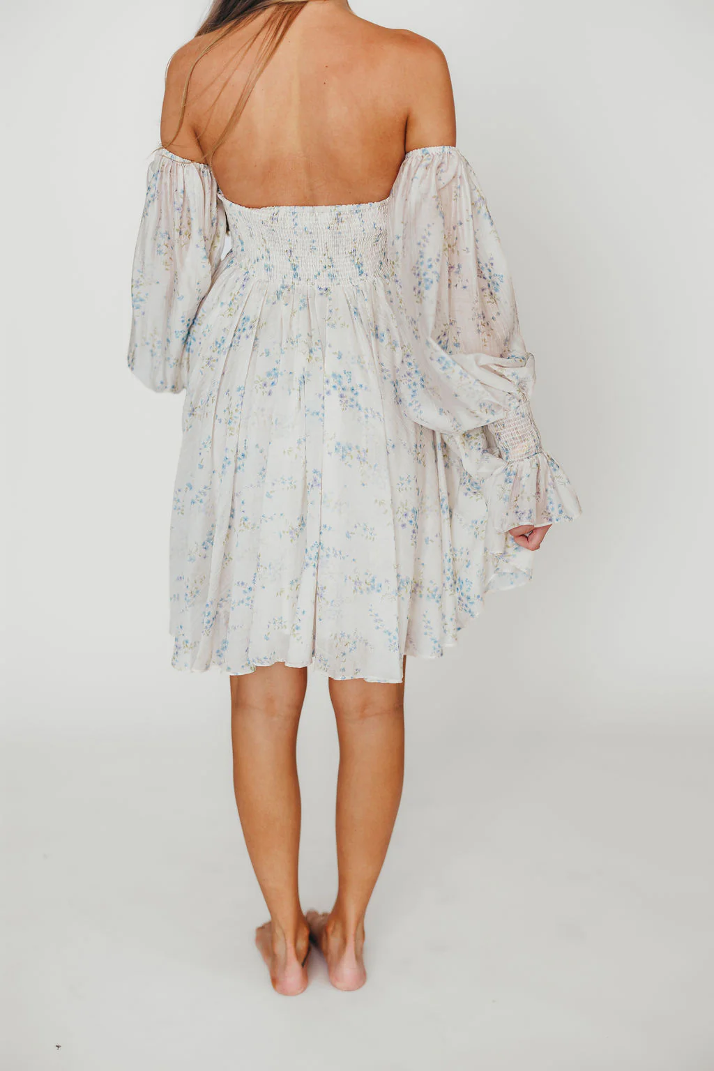 Kennedy Floral Mini Dress in Blue- Bump Friendly *Final-Sale* - Image 7