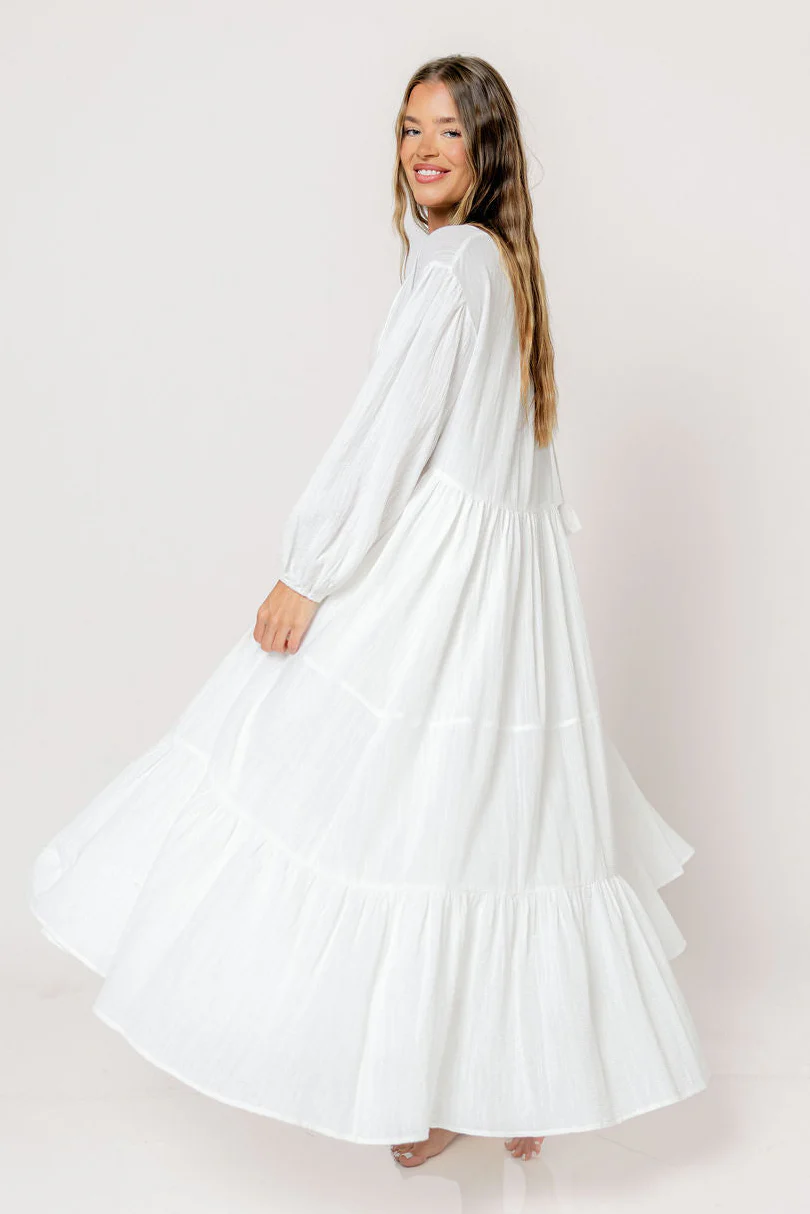 Kimora Maxi Dress in Off-White - Bump Friendly - Image 11