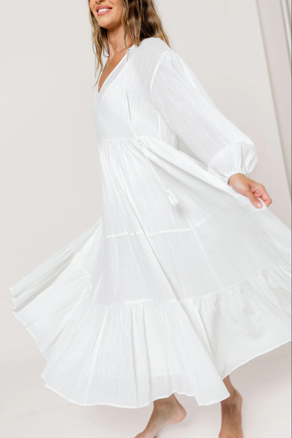 Kimora Maxi Dress in Off-White - Bump Friendly - Image 13