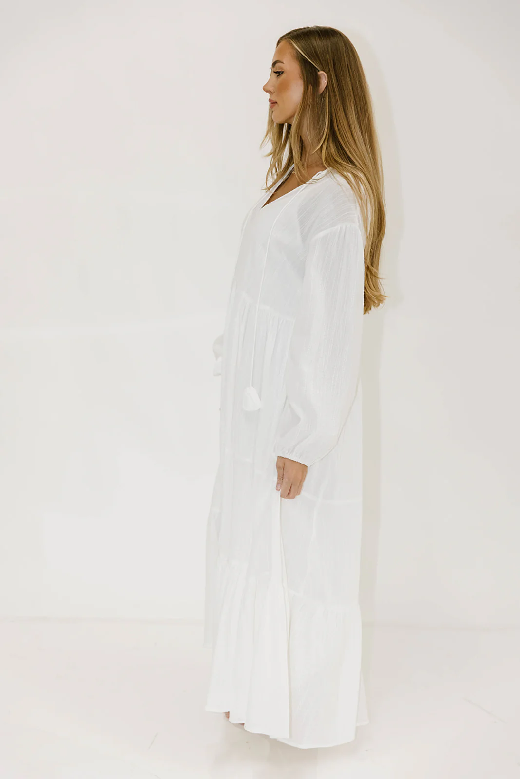 Kimora Maxi Dress in Off-White - Bump Friendly - Image 17