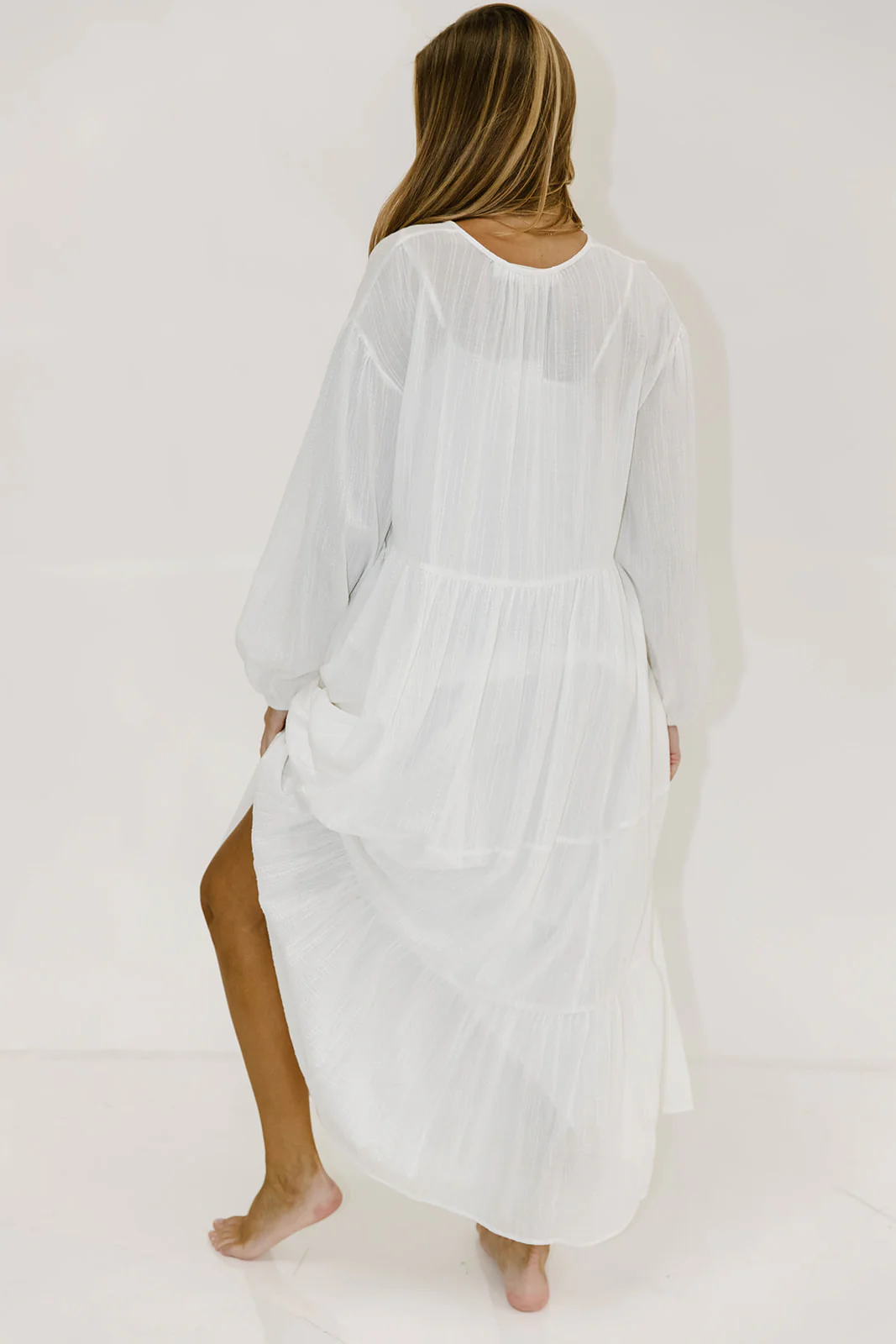 Kimora Maxi Dress in Off-White - Bump Friendly - Image 18