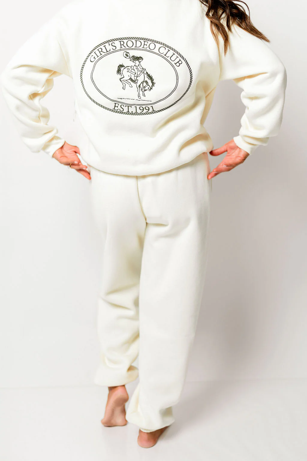 Kinsel Rodeo Club Sweatpants in Cream *Final Sale* - Image 5