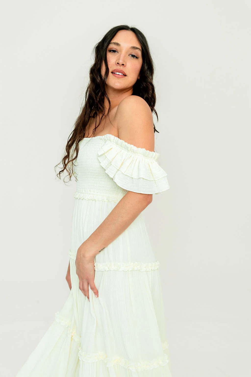Knox 100% Cotton Maxi Dress in Cream - Image 13