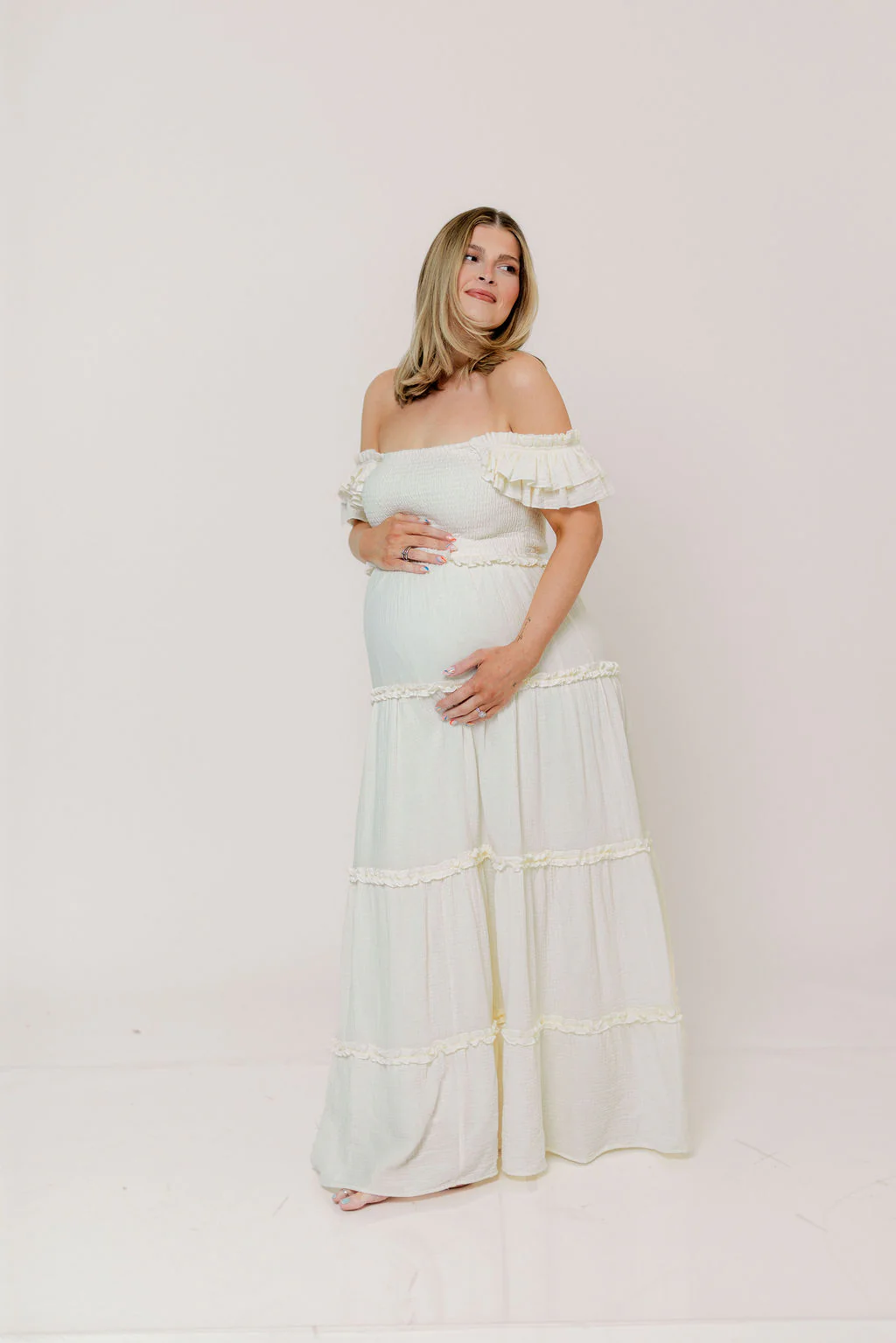 Knox 100% Cotton Maxi Dress in Cream - Image 18