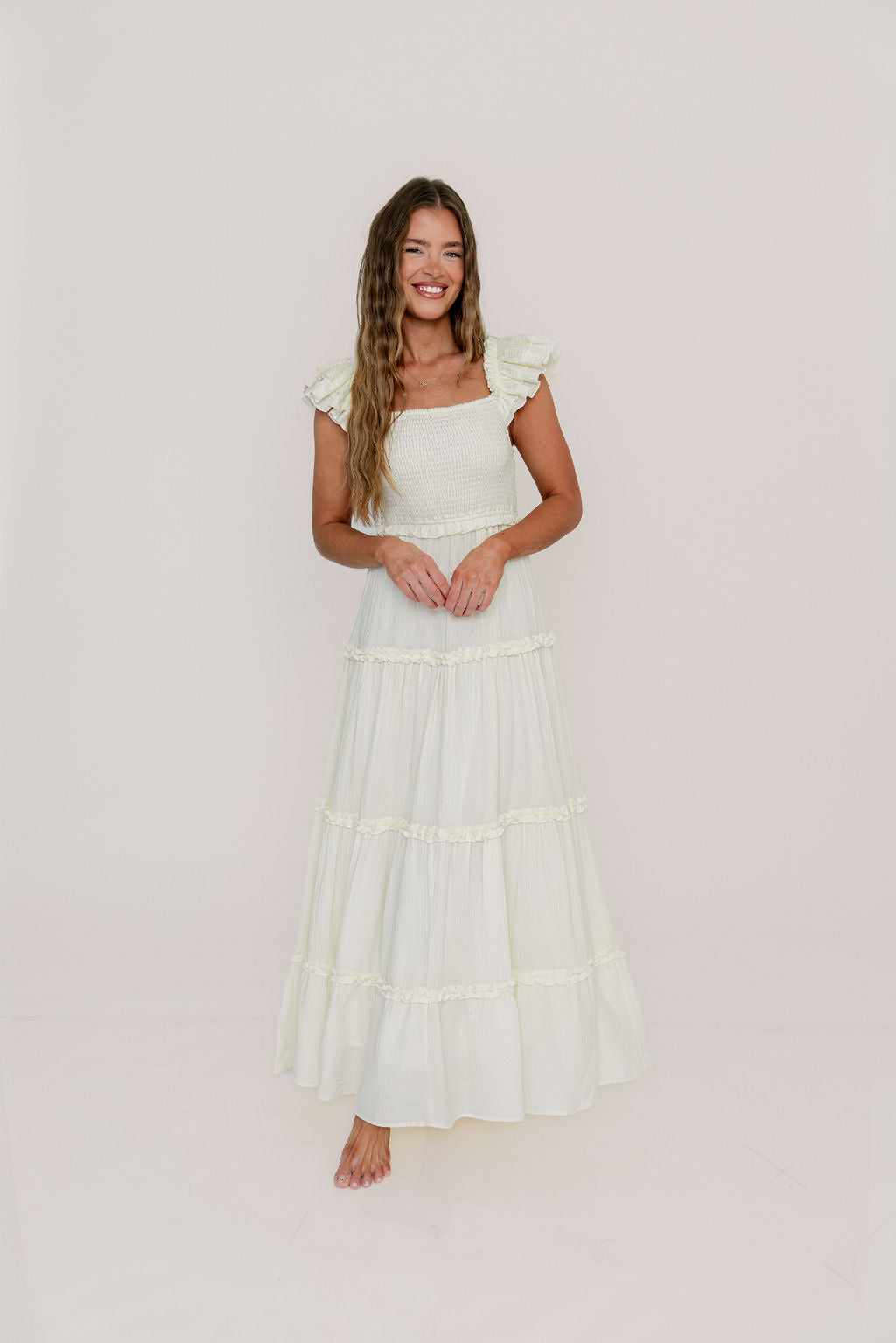 Knox 100% Cotton Maxi Dress in Cream - Image 2