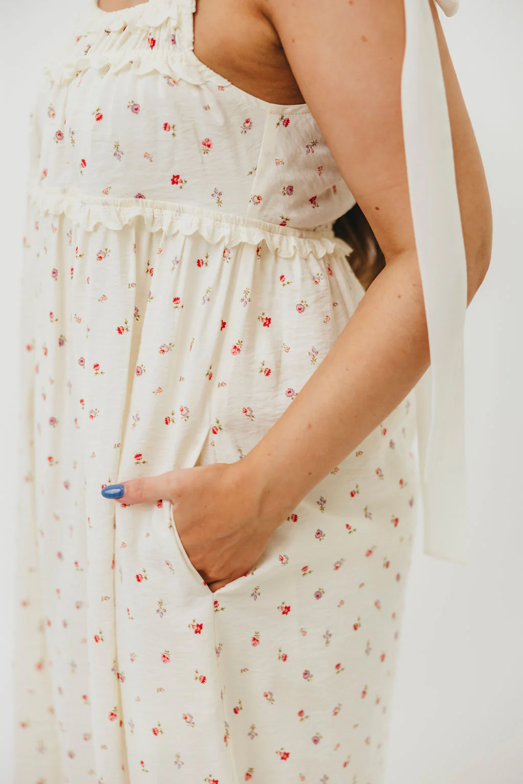 Ellery Tank Maxi Dress with Bow Straps in Primrose - Bump Friendly - Image 13