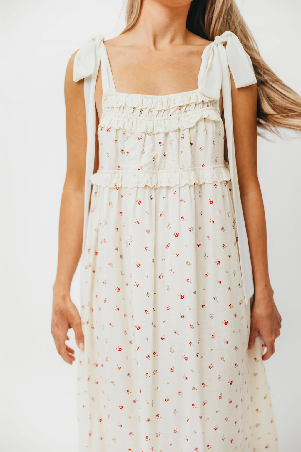 Ellery Tank Maxi Dress with Bow Straps in Primrose - Bump Friendly - Image 15