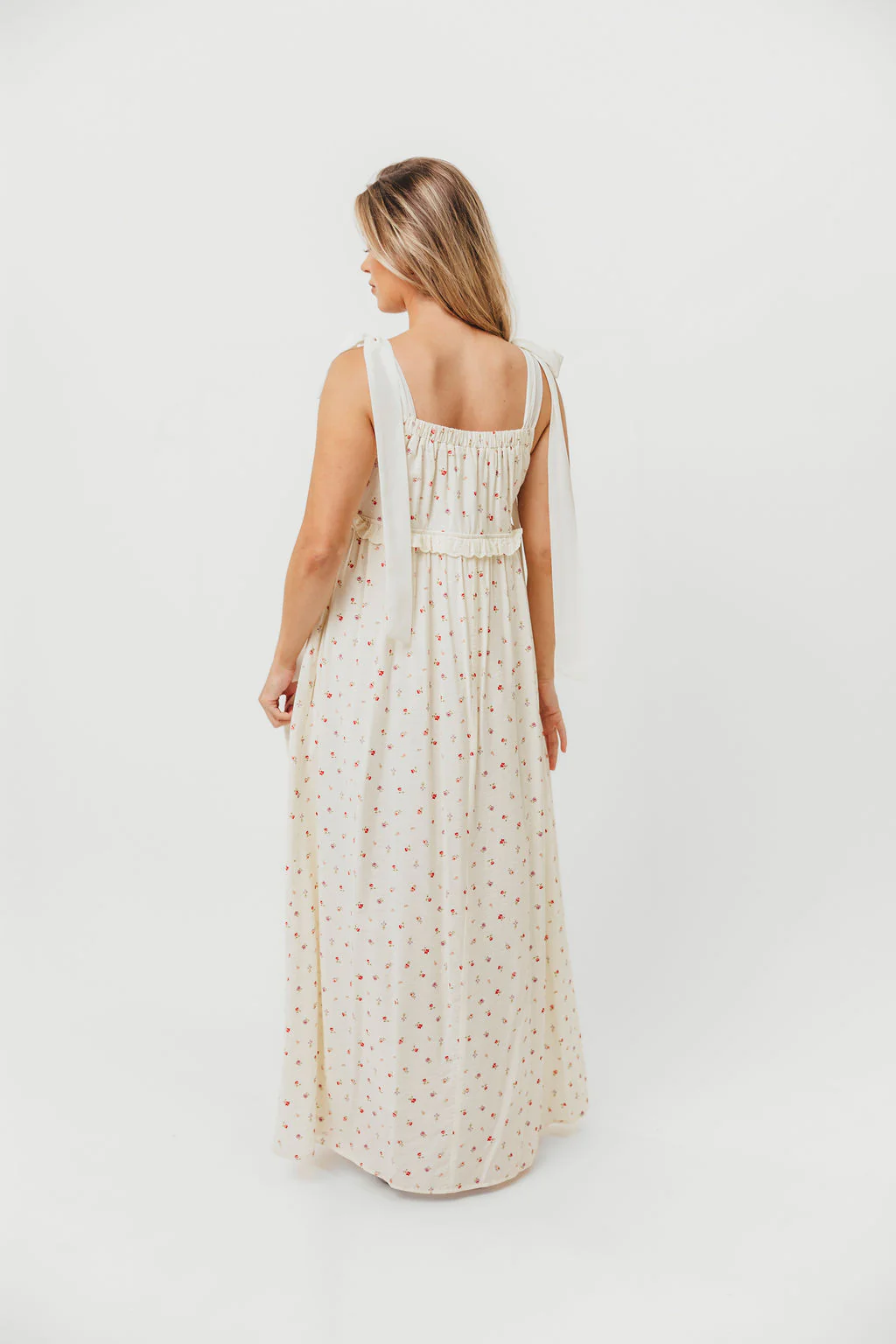 Ellery Tank Maxi Dress with Bow Straps in Primrose - Bump Friendly - Image 18