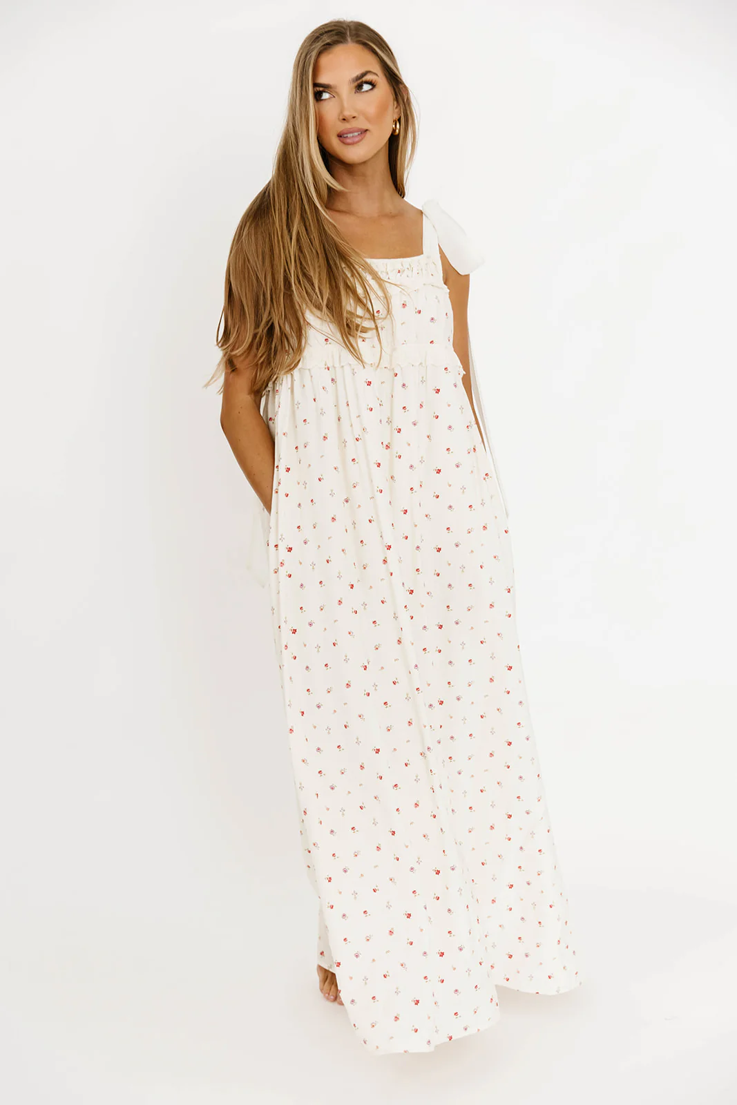 Ellery Tank Maxi Dress with Bow Straps in Primrose - Bump Friendly - Image 20