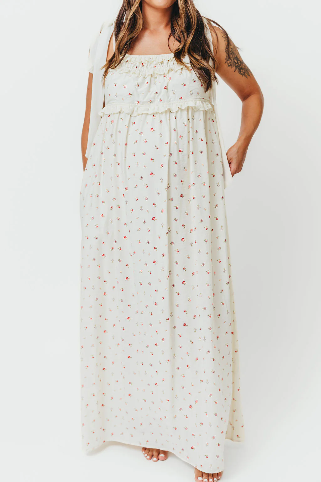 Ellery Tank Maxi Dress with Bow Straps in Primrose - Bump Friendly - Image 25