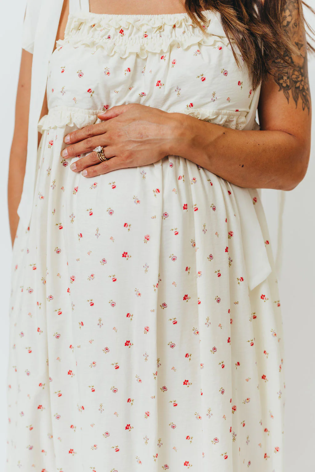 Ellery Tank Maxi Dress with Bow Straps in Primrose - Bump Friendly - Image 4
